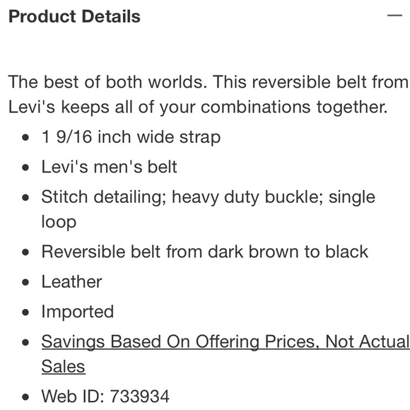 NWOT LEVIS Bridle Reversible Leather Men’sBelt: 36 - Picture 8 of 8